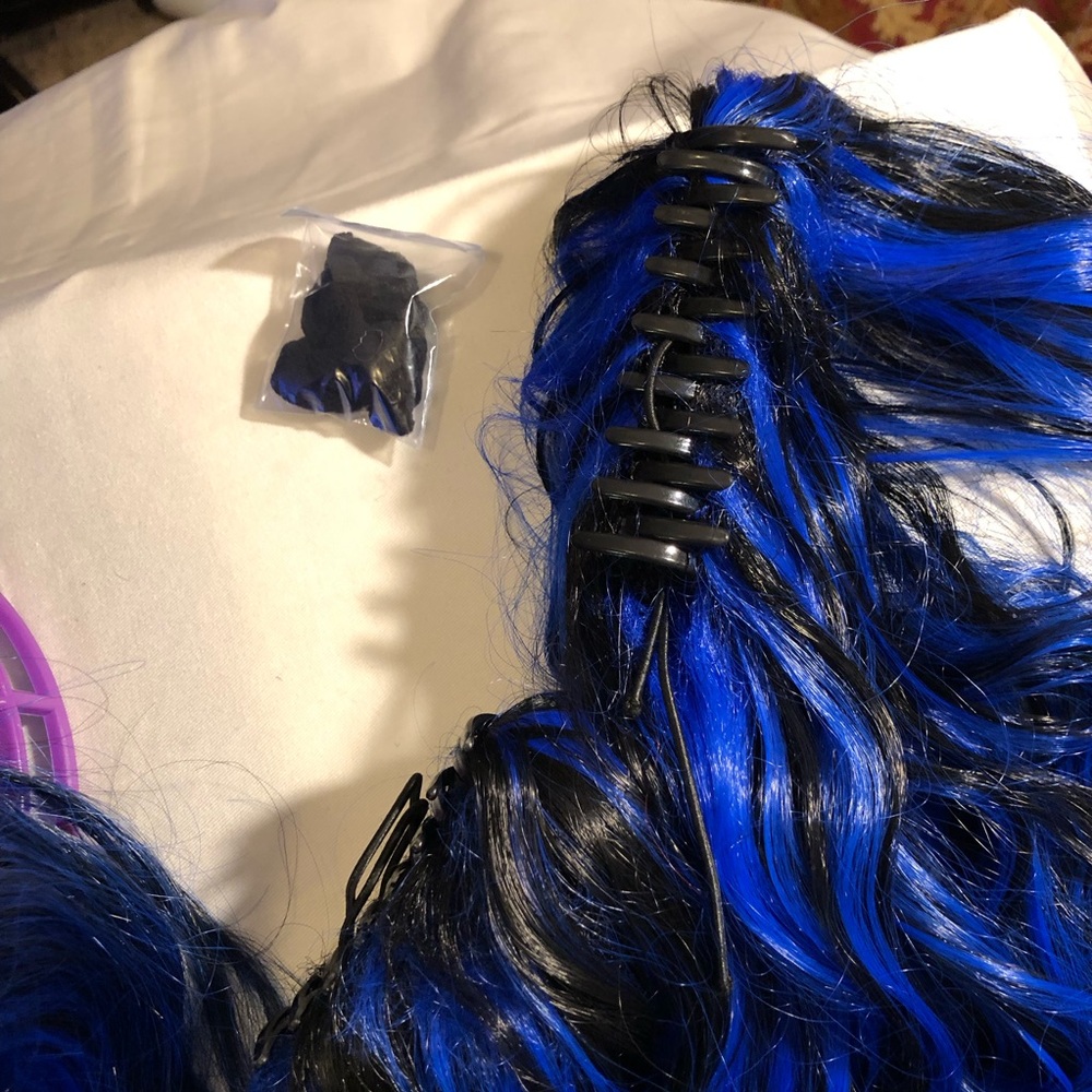 Black to Blue Synthetic Wig - Picture 10 of 16